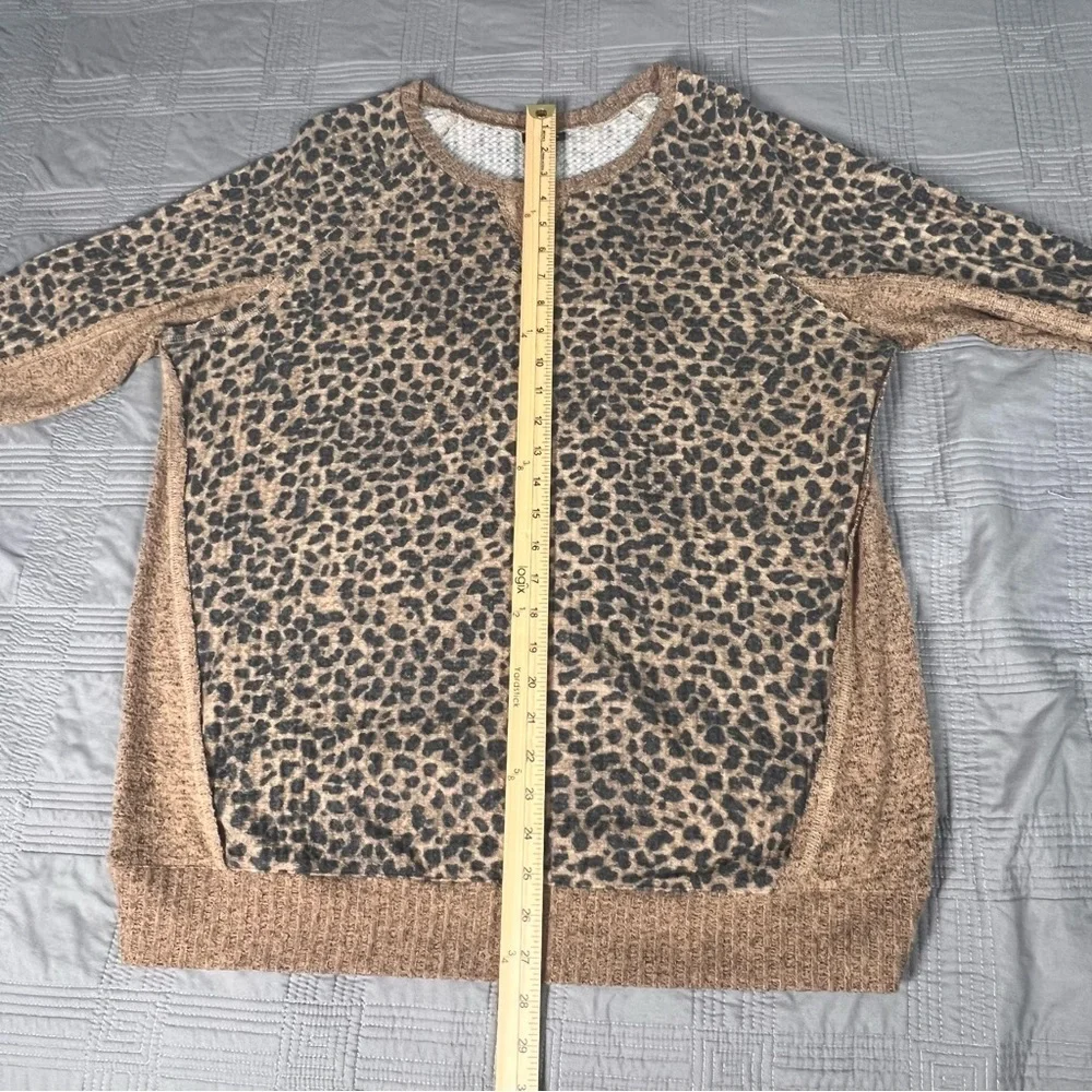 TORRID Top Womens Size 1X Cheetah Print Soft Brush Waffle Knit Shirt Animal - Picture 9 of 13